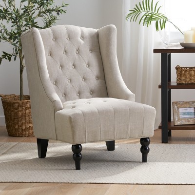 GDFStudio Alonso Contemporary Upholstered Button Tufted Wingback Club Chair