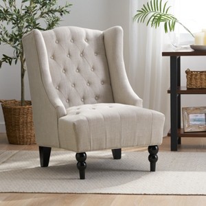 GDFStudio Alonso Contemporary Upholstered Button Tufted Wingback Club Chair - 1 of 4