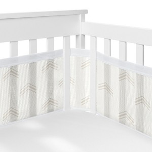 Sweet Jojo Designs Gender Neutral Unisex BreathableBaby Breathable Mesh Crib Liner Boho Fringe Off White - 1 of 4