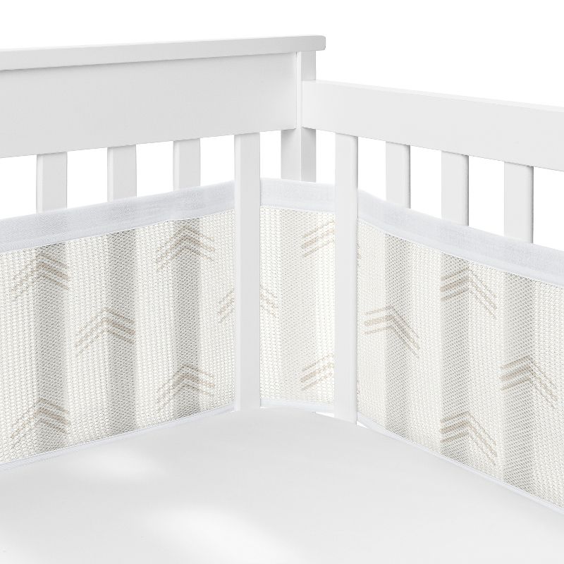 Sweet Jojo Designs Gender Neutral Unisex Crib Bedding + BreathableBaby Breathable Mesh Liner Boho Fringe Off White 6pc, 3 of 7