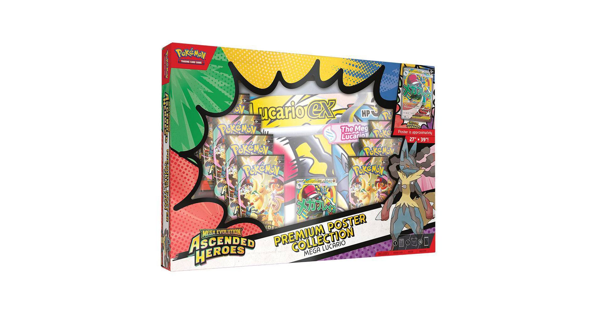 Pokémon Trading Card Game: Mega Evolution Ascended Heroes Premium Poster Collection Mega Lucario