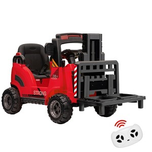 12V Kids Ride On Forklift Car, Electric Toy w/Remote, Liftable Fork & Pallet, 2 Speeds, Music, USB & Seat Belt - 1 of 4