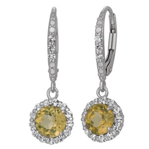 Designs By Gioelli Sterling Silver Gemstone Drop Earrings, Genuine, Lab Created - 1 of 2