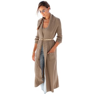 Women's Long Knit Cardigan - LASCANA - 1 of 4