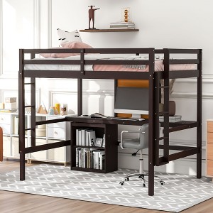 Full size Loft Bed with Desk and Writing Board - 1 of 4