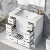 36" Bathroom Vanity with Sink Combo, Six Drawers, Multi-Functional Drawer Divider, Adjustable Shelf, White - 2 of 4