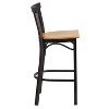 Emma and Oliver 2 Pack Two-Slat Ladder Back Metal Restaurant Barstool - 4 of 4
