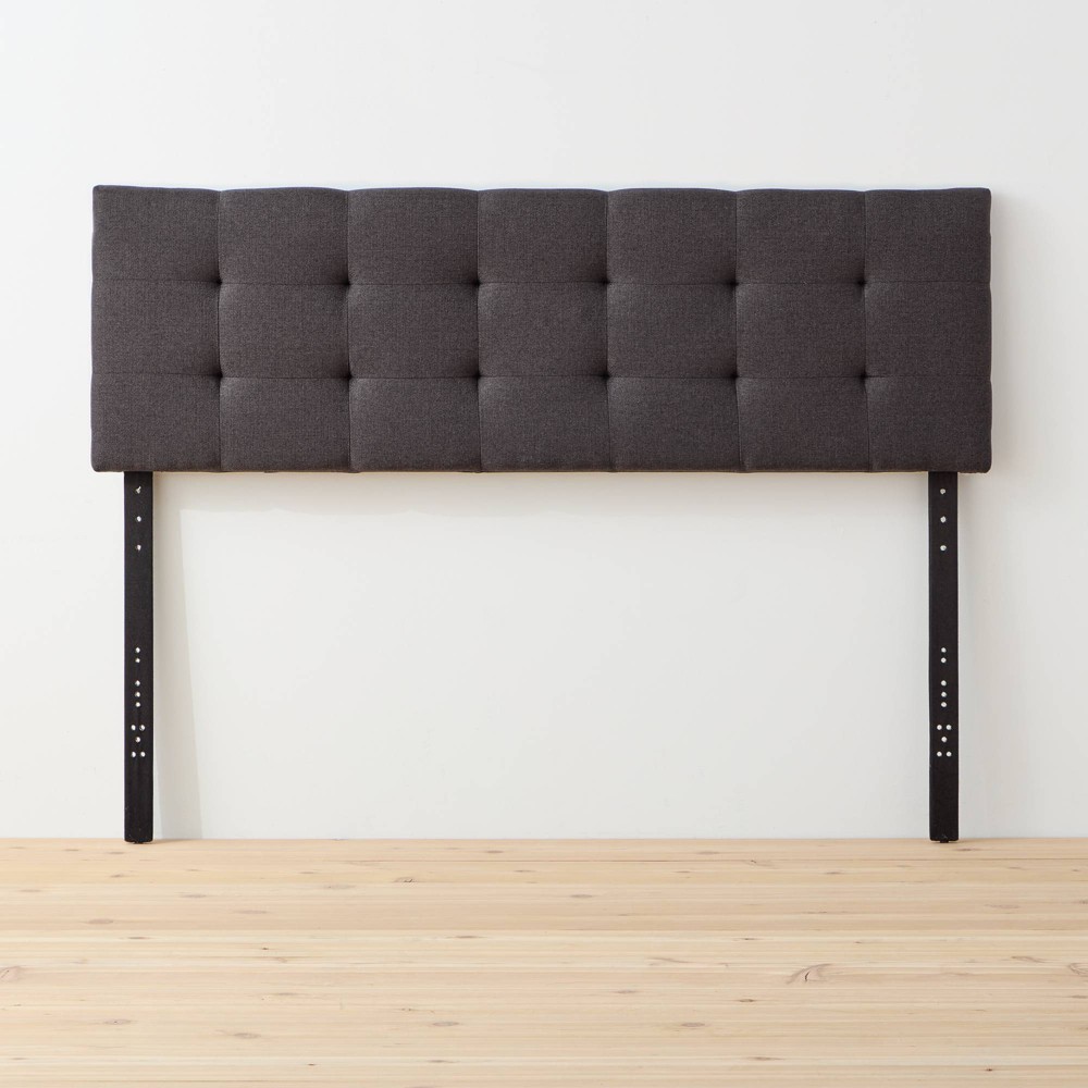 Photos - Bed Frame King/California King Emmie Adjustable Upholstered Headboard with Square Tu