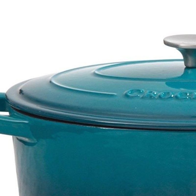 Crock-Pot Artisan 5 Qt Round Dutch Oven in Teal Ombre, 2 of 7