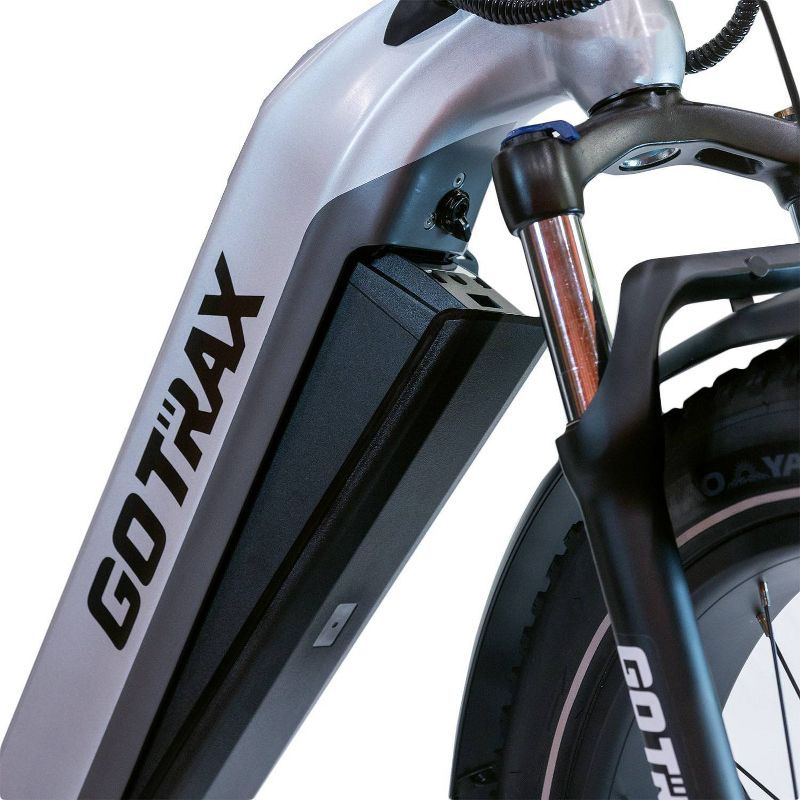 GOTRAX Adult Fat Tire 26&#34; Step Through Electric Hybrid Bike - Silver, 6 of 10