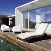 Resenkos Chaise Lounger With 5-Level Backrest Adjustment, Cushioned Patio Sun Lounger, Easy-Moving Wheels, PE Rattan, Cream White - 3 of 4