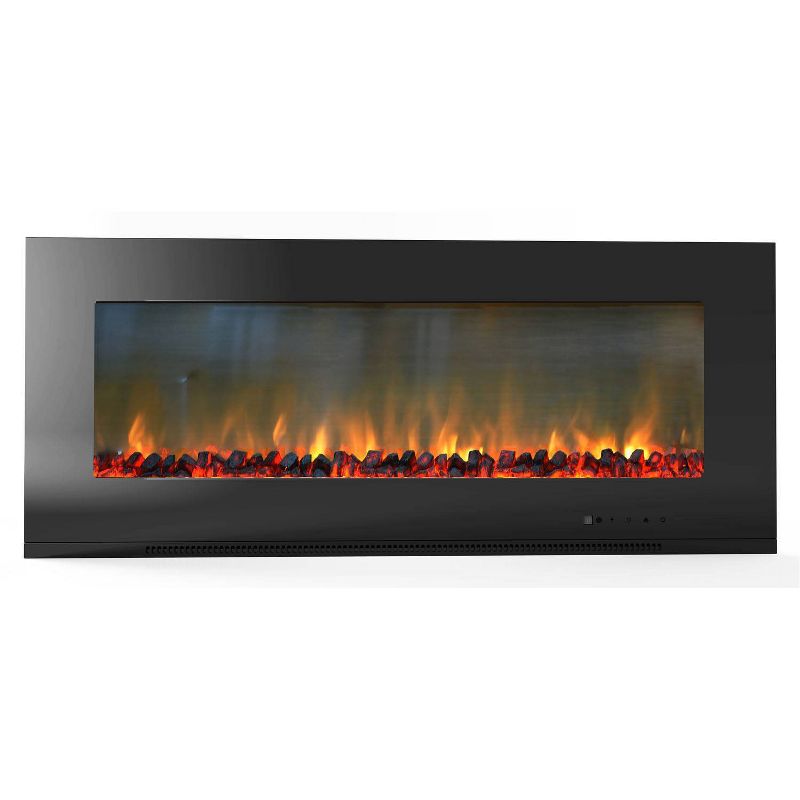 Cambridge CAM56WMEF-2BLK Metropolitan 56&#34; Wall Mount Electronic Fireplace with Flat Panel and Realistic Logs, 1 of 8