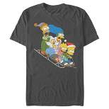 Men's The Simpsons Distressed Family Gone Sledding T-Shirt