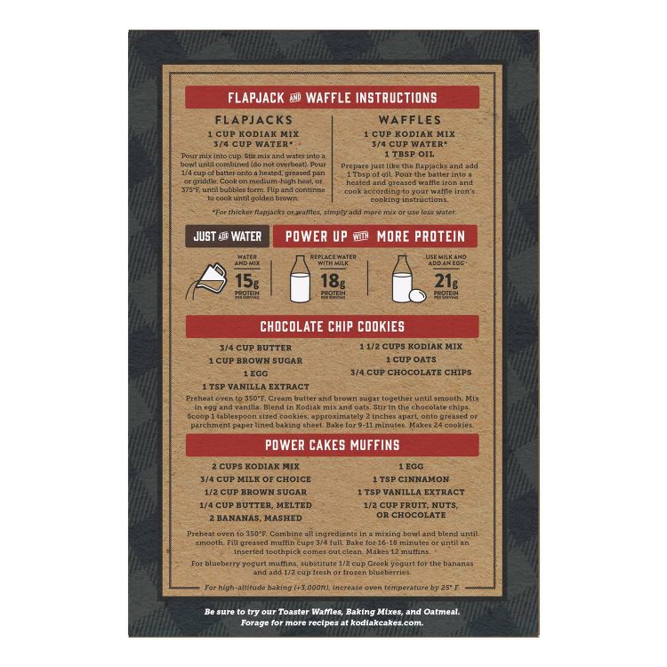 Kodiak Cakes Protein-Packed Power Cakes Buttermilk Pancake and Waffle Mix - 20oz, 4 of 7