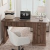 Fluted Home Office Desk Storage, 54 in Modern Executive Desk with Charging Station, Desk with File Cabinet & Drawers for Study, Living Room - 4 of 4