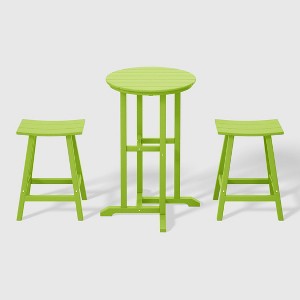 WestinTrends Malibu All Weather HDPE Outdoor Patio Counter Height Bistro Set (3-Piece) - 1 of 4