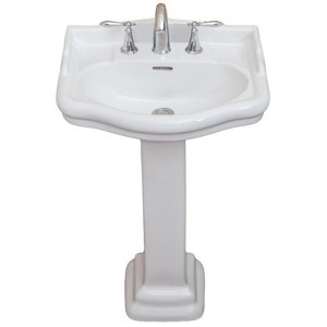 Fine Fixtures Pedestal Sink For Bathroom - Vitreous China Ceramic Small Pedestal Sink - 1 of 1