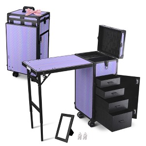 Byootique Rolling Makeup Train Case Nail Salon Cosmetic Organizer - 1 of 4