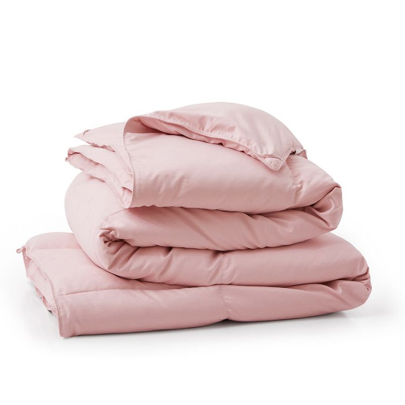 Peace Nest Medium Warmth Feather and Down Duvet Comforter Insert in Pink, 5 of 6