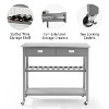HomeStock  Chloe Stainless Steel Top Rolling Kitchen Island Storage Cart, Microwave Stand, Wine Rack, Gray - 3 of 4