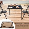 FurnitureR Square Folding Card Table 33.9 inch, Multi-Functional Table Foldable Portable for Dining Panic, PVC Tabletop, No Assembly Required, Black - 4 of 4