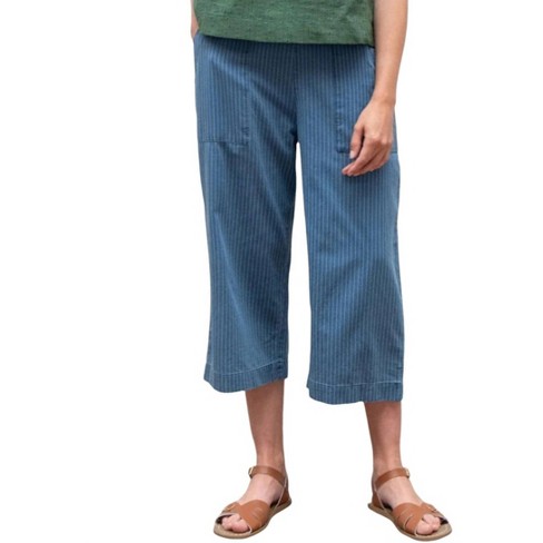 Women's Striped Denim Culottes Trouser - BIBICO - image 1 of 4