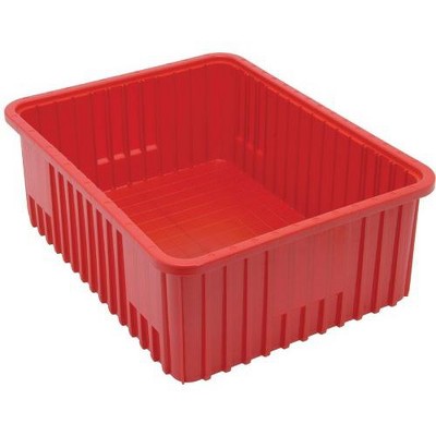 Quantum Storage Systems Dividable Grid Container, 22-1/2"L X 17-1/2"W X 8"H, Red, Made In Usa