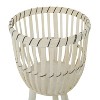 Olivia & May 3pc Bohemian Bamboo Planters White: Handmade Indoor Decorative Set, No Drainage Holes - 4 of 4