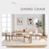 Okak Linen Fabric Dining Chairs, Mid-Century Dining Room Chairs with Rattan Backrest, Upholstered Kitchen Side Chairs with Metal Legs - 4 of 4