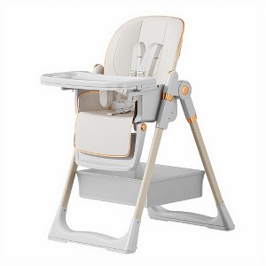 Dronkon Adjustable Baby High Chair 0-6 Years, White - 1 of 4