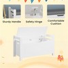 SKRAN Kids Toy Box Chest,Rubber Wood Box, Large Storage Cabinet with Flip-Top Lid/Safety Hinge,Storage Organizer Trunk for Nursery, Playroom, White A - 3 of 4