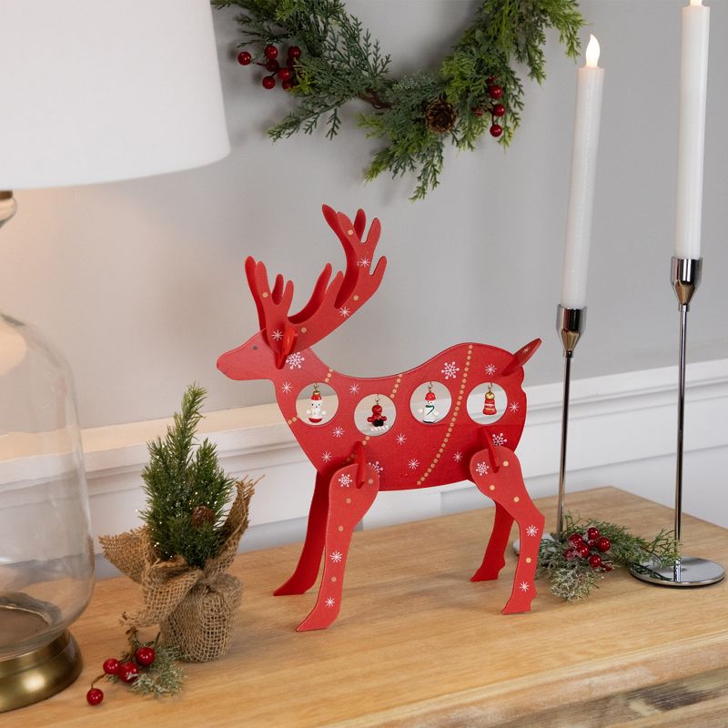 Northlight 13.25" Red and White Reindeer Cut-Out Christmas Tabletop Decoration, 2 of 7
