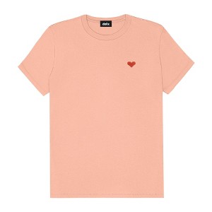 Dalix Pixel Heart Embroidered Lightweight Relaxed Jersey Tee Summer Cute Love Womens - 1 of 4