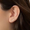 Pure Collection by Ross-Simons 0.20 ct. t.w. Diamond Leaves Ear Climbers in 14kt Yellow Gold - 2 of 4