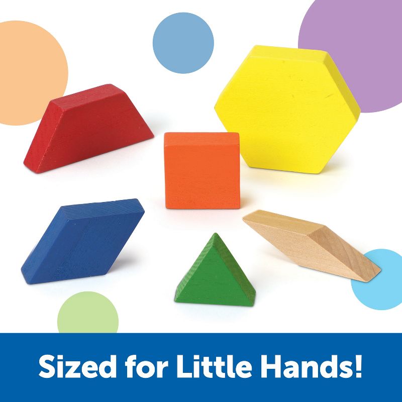 Learning Resources Wooden Pattern Blocks - Set of 250 Pieces, Ages 3+, 2 of 6