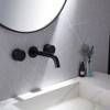 BWE Two-Handle Wall Mounted Bathroom Faucet in Matte Black - 3 of 4
