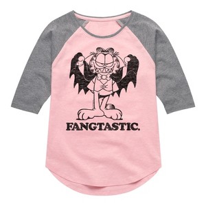 Girls' - Garfield - Fangtastic Shirt Tail Raglan Graphic T-shirt - 1 of 3