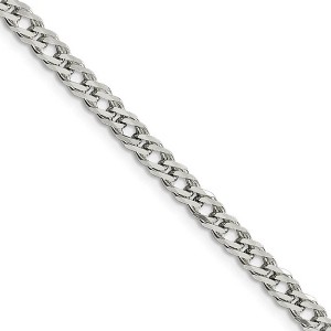 Black Bow Jewelry 4.25mm Sterling Silver Diamond Cut Rambo Flat Curb Chain Bracelet - 1 of 4