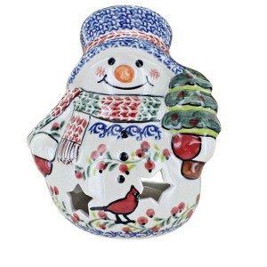 Blue Rose Polish Pottery 655 Vena Small Snowman - 1 of 1