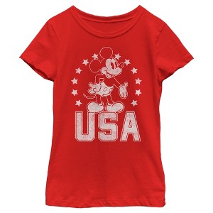 Girl's Disney Mickey USA Pride T-Shirt - 1 of 4