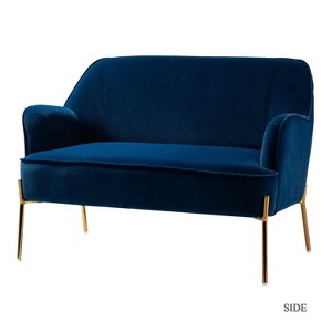Aida Contemporary Velvet Loveseat Sofa  with Recessed Arms for Living Room and Bedroom and small space| Karat Home - 1 of 4