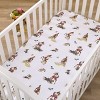 NoJo Disney Vintage Bambi - Tan, Green and White, Bambi and Thumper Floral Nursery Fitted Crib Sheet - 2 of 4