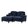 Elegant Mid-Century 2-Seater Modular L-Shaped Sectional Sofas, Removable Skirt, Spindle Legs & Movable Ottoman ¨C Comfy Chenille Loveseat Couch - 4 of 4