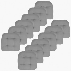 Patio Cushions Outdoor Chair Pads Thick Fiber Fill Tufted 19" x 19" by Sweet Home Collection® - 1 of 4