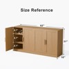 PexFix 62" W x 31" H Sideboard Buffet Cabinet Farmhouse Kitchen Pantry Cabinet with Adjustable Shelves for Kitchen Dining Room Living Room Natural - 4 of 4