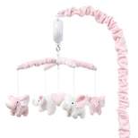 The Peanutshell Pink Elephant Musical Baby Crib Mobile for Girls