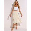 INSPIRE CHIC Women's Pleated Elastic High Waist A-line Swing Pleated Midi Skirts - 4 of 4