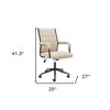 HomeRoots Beige and Black Adjustable Height Swivel Rolling Office Chair - 3 of 4