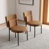 POVISON Modern Minimalist Orange Dining Chair(Set of 2), Black Carbon Steel Legs, Technology Leather,31.5" - 3 of 4