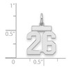 Black Bow Jewelry Sterling Silver, Athletic Collection, Small Polished Number 26 Pendant - 2 of 3